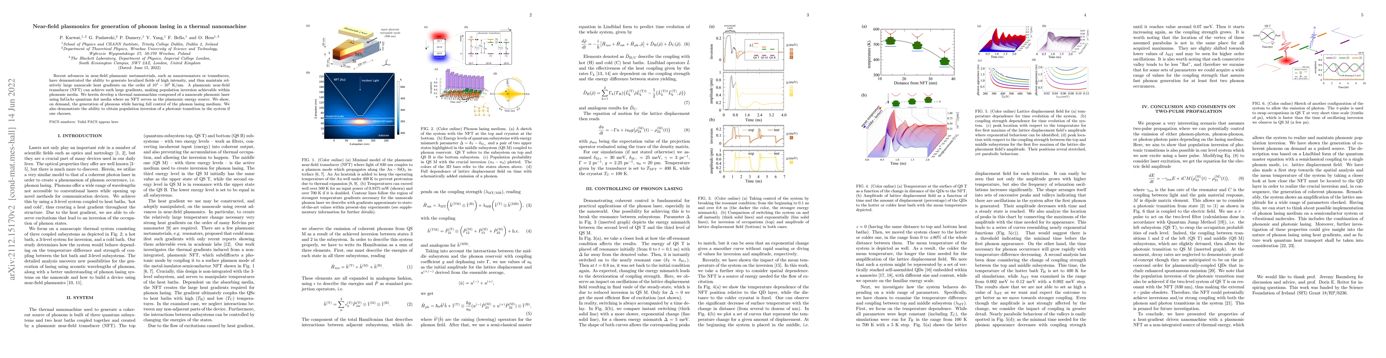 Thumbnail for Near-field plasmonics for generation of phonon lasing in a thermal
  nanomachine