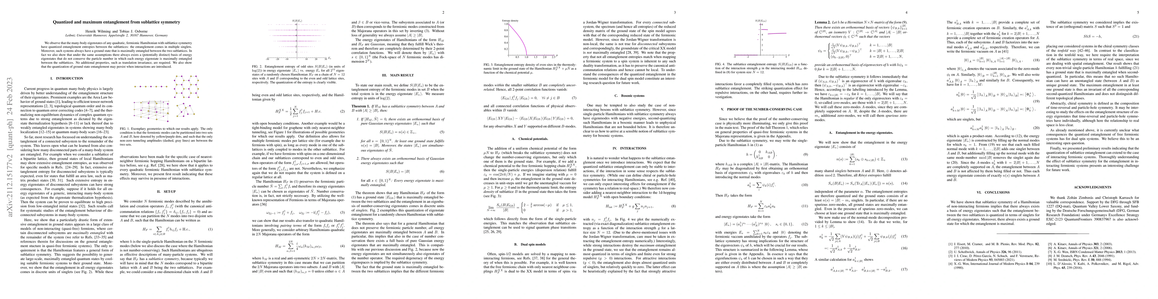 Thumbnail for Quantized and maximum entanglement from sublattice symmetry