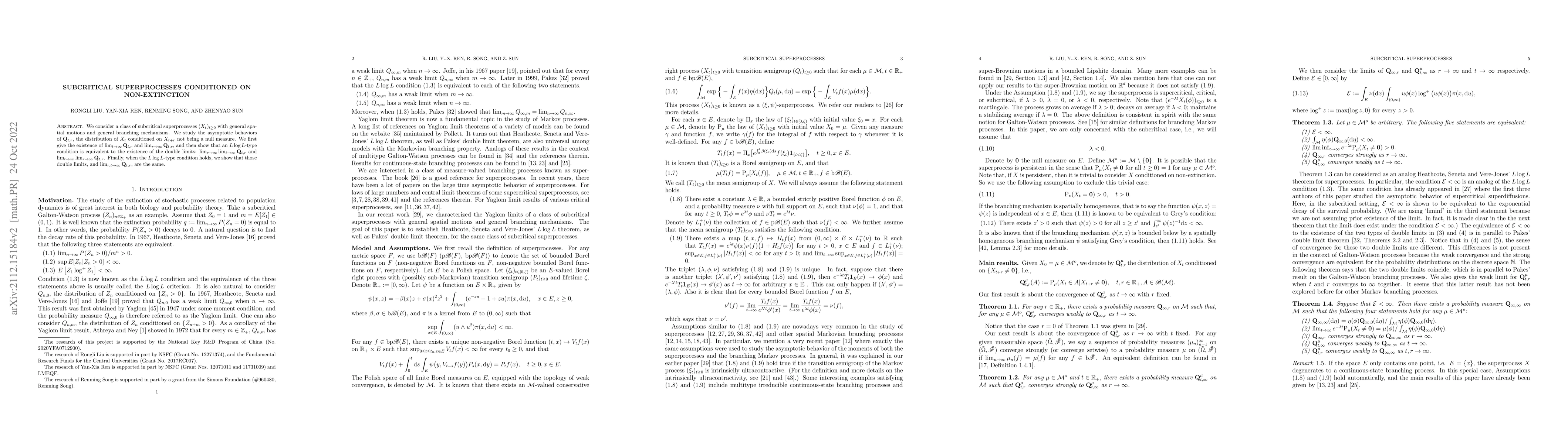 Thumbnail for Subcritical superprocesses conditioned on non-extinction