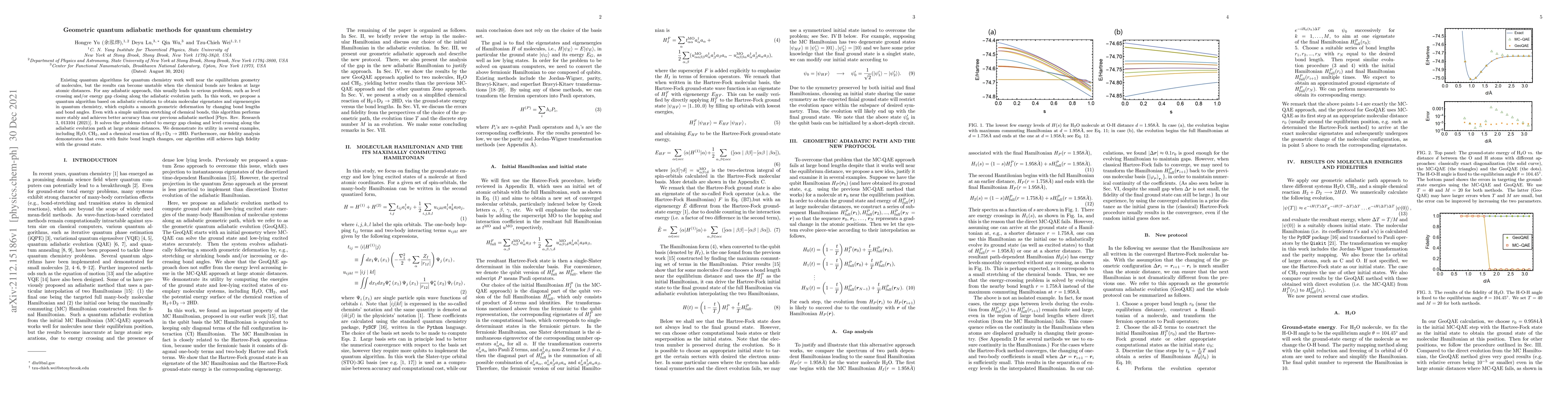 Thumbnail for Geometric quantum adiabatic methods for quantum chemistry