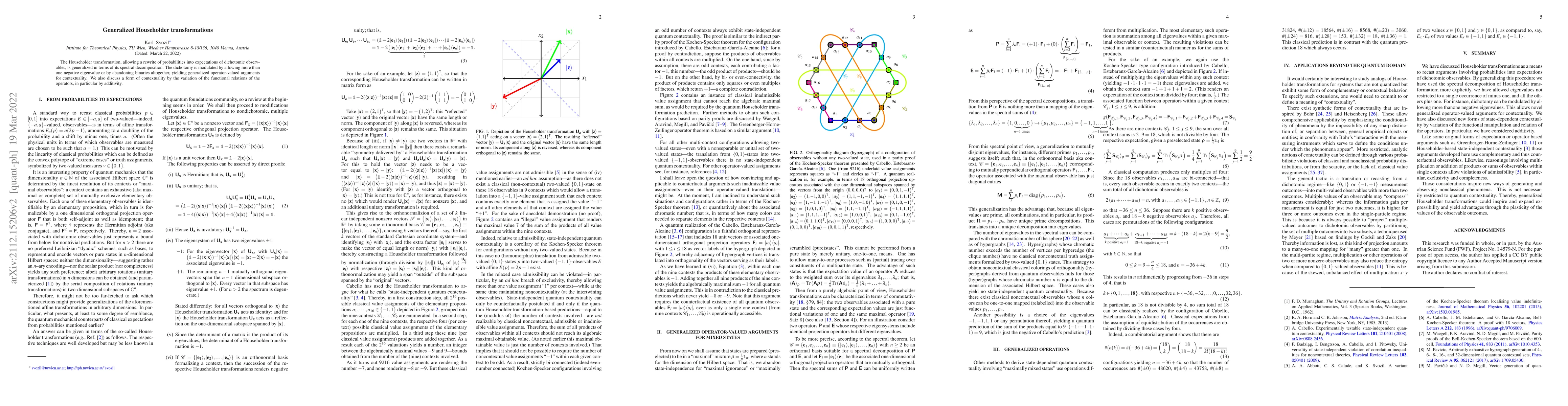 Thumbnail for Generalized Householder transformations