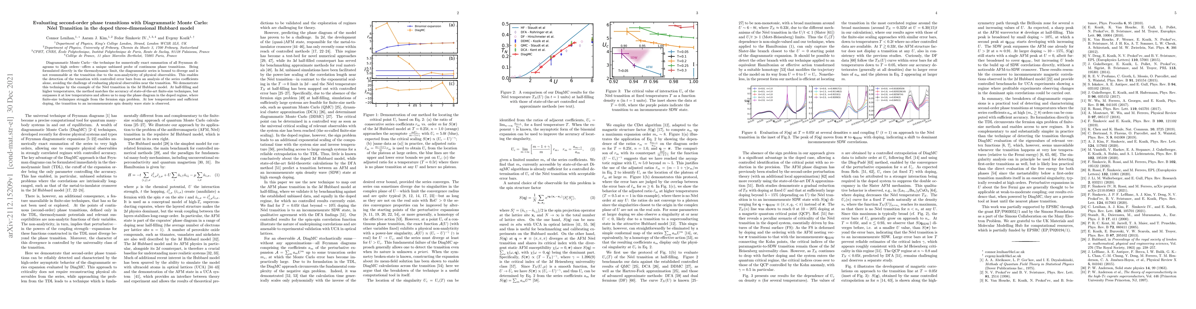 Thumbnail for Evaluating second-order phase transitions with Diagrammatic Monte Carlo:
  N\'{e}el Transition in the doped three-dimensional Hubbard model