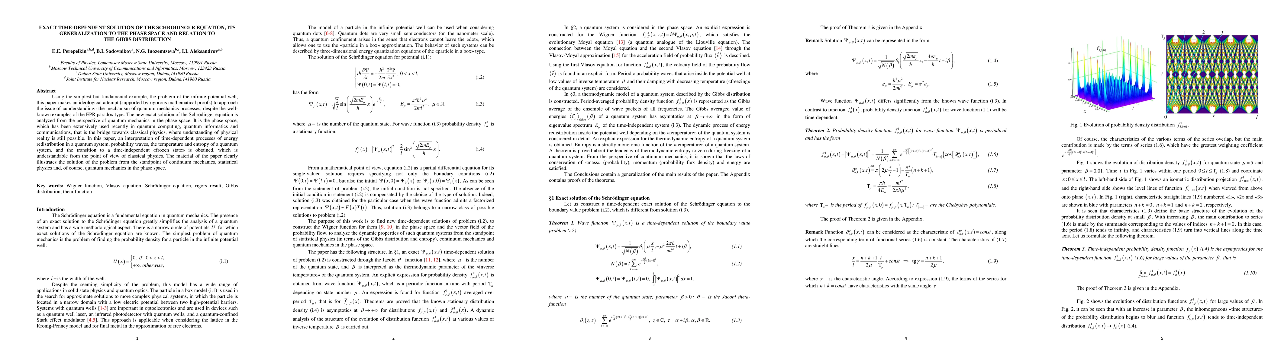 Thumbnail for Exact time-dependent solution of the Schr\"odinger equation, its
  generalization to the phase space and relation to the Gibbs distribution