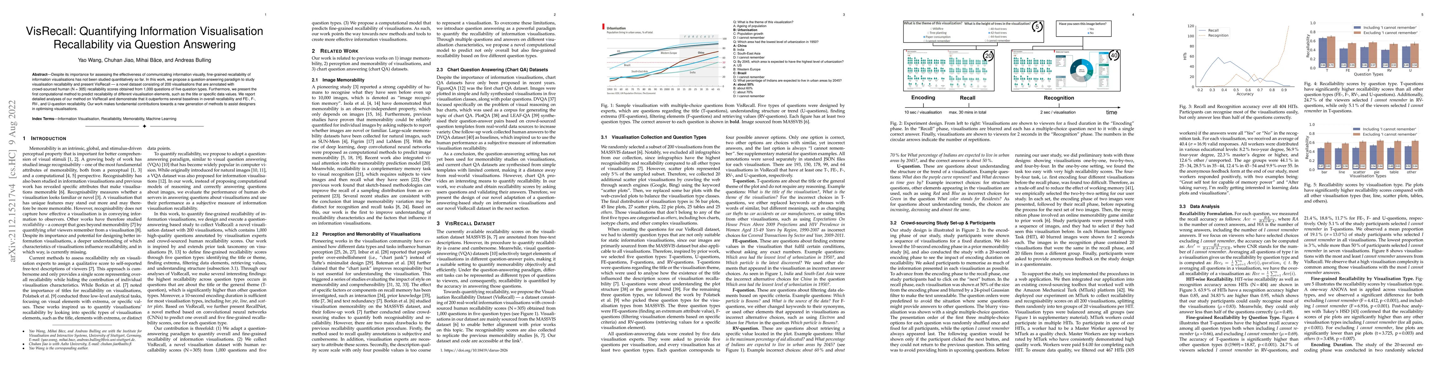 Thumbnail for VisRecall: Quantifying Information Visualisation Recallability via
  Question Answering