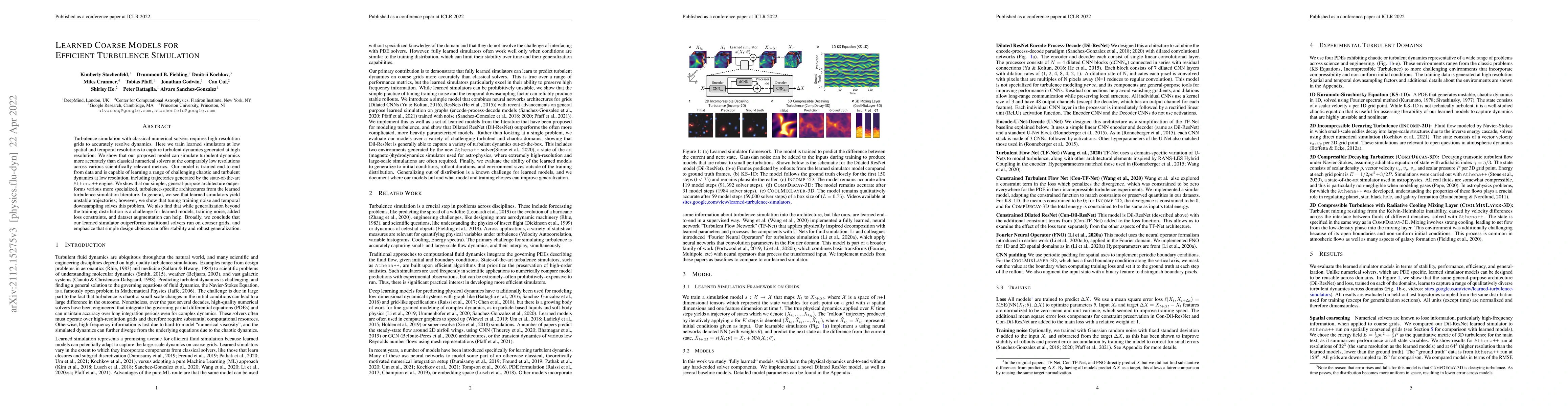 Thumbnail for Learned Coarse Models for Efficient Turbulence Simulation