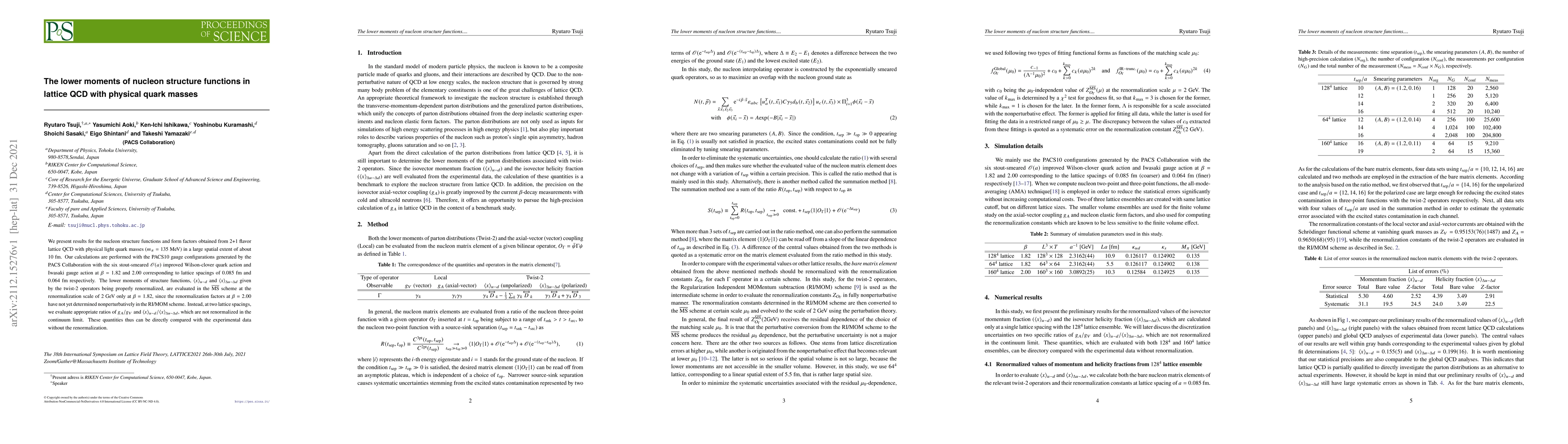 Thumbnail for The lower moments of nucleon structure functions in lattice QCD with
  physical quark masses