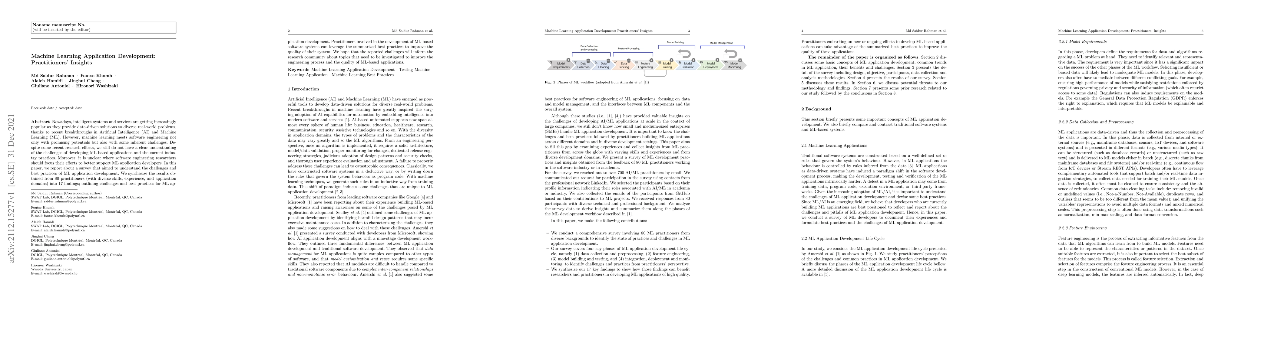 Thumbnail for Machine Learning Application Development: Practitioners' Insights