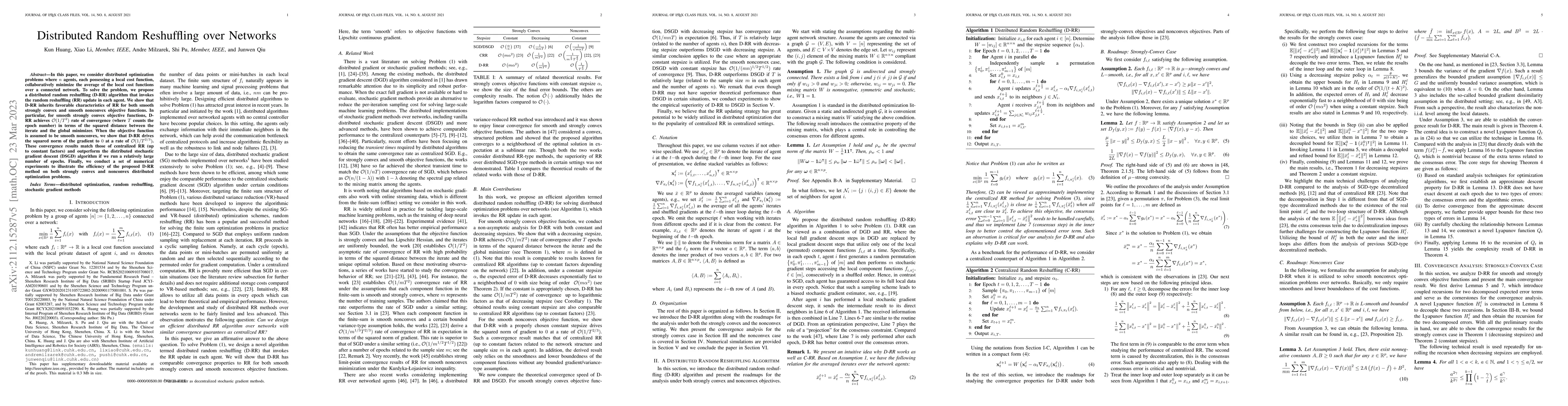 Thumbnail for Distributed Random Reshuffling over Networks