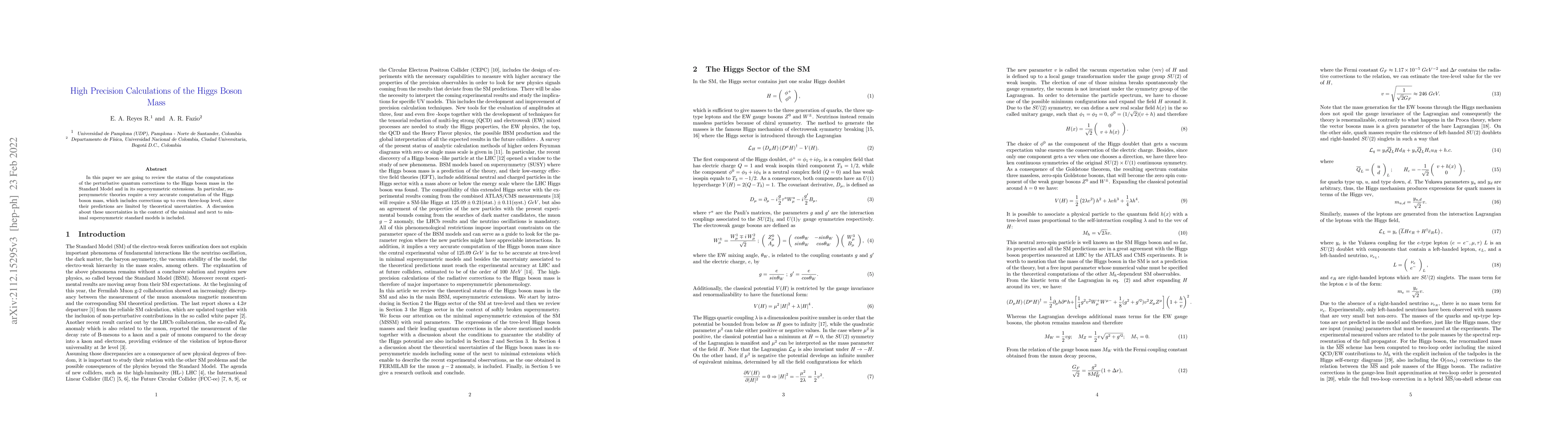 Thumbnail for High Precision Calculations of the Higgs Boson Mass