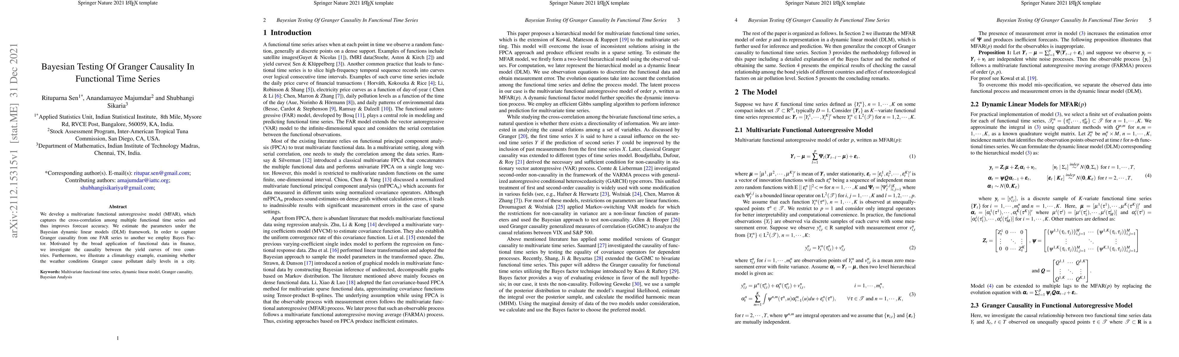 Thumbnail for Bayesian Testing Of Granger Causality In Functional Time Series