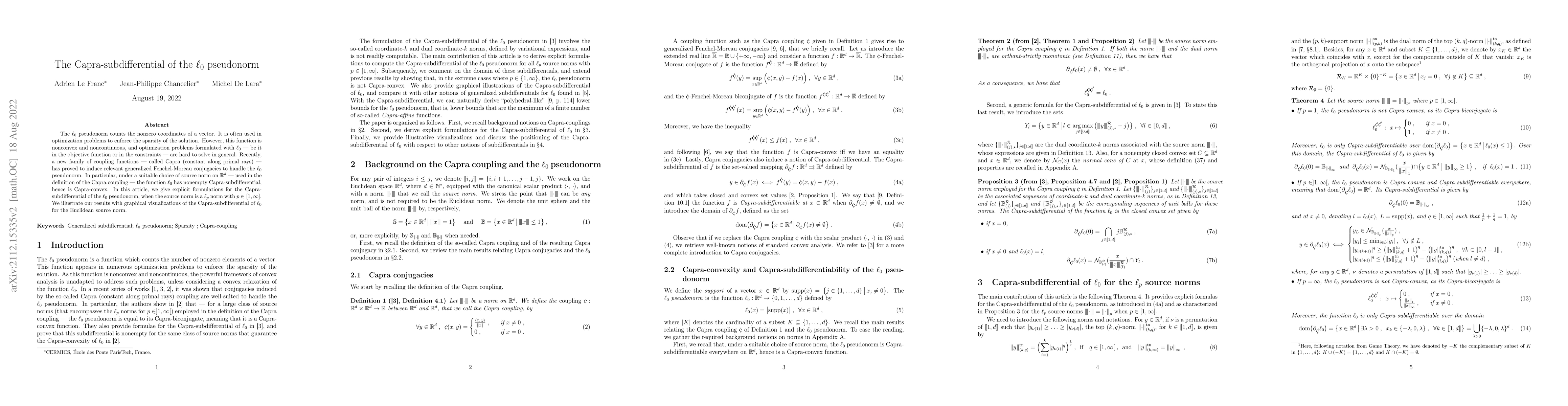 Thumbnail for The Capra-subdifferential of the l0 pseudonorm