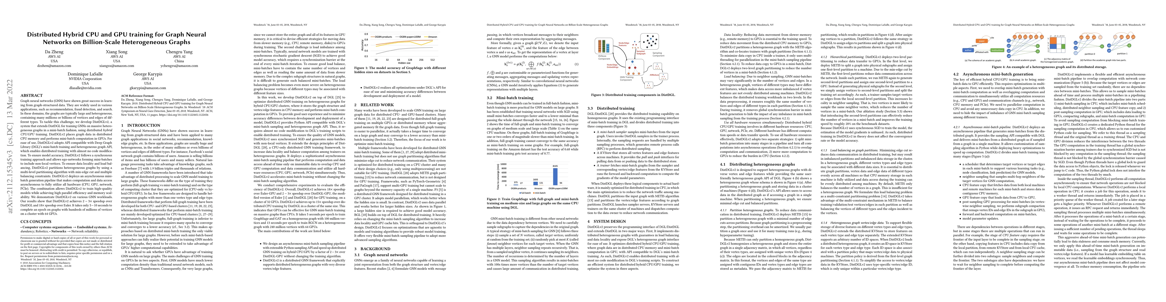 Thumbnail for Distributed Hybrid CPU and GPU training for Graph Neural Networks on
  Billion-Scale Graphs