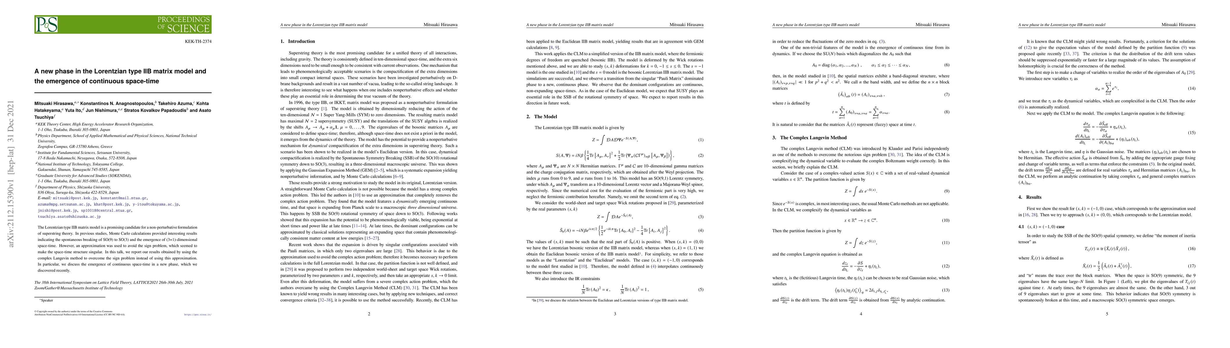 Thumbnail for A new phase in the Lorentzian type IIB matrix model and the emergence of
  continuous space-time