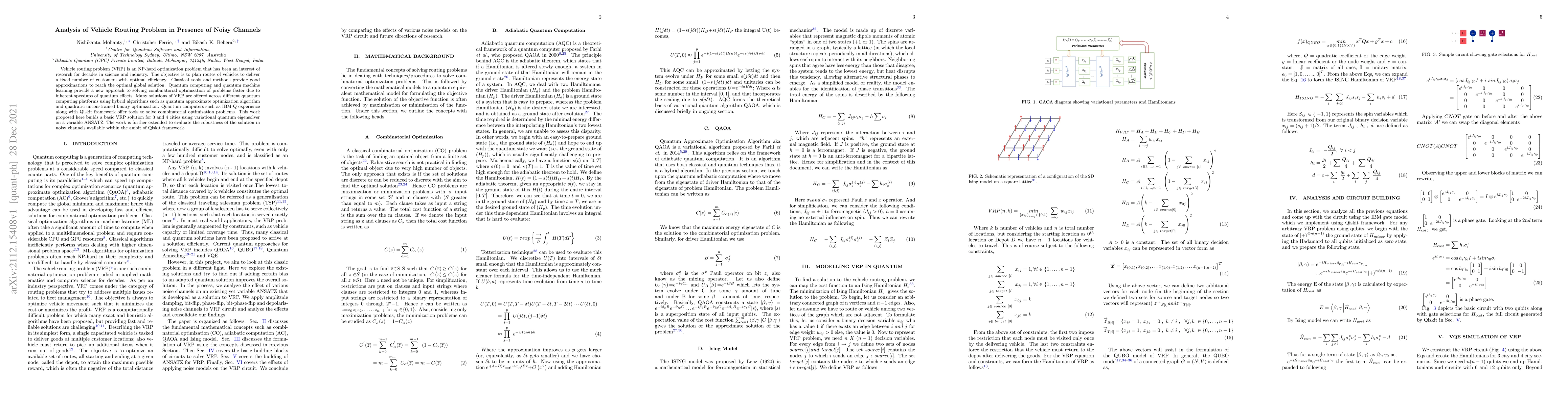 Thumbnail for Analysis of Vehicle Routing Problem in Presence of Noisy Channels
