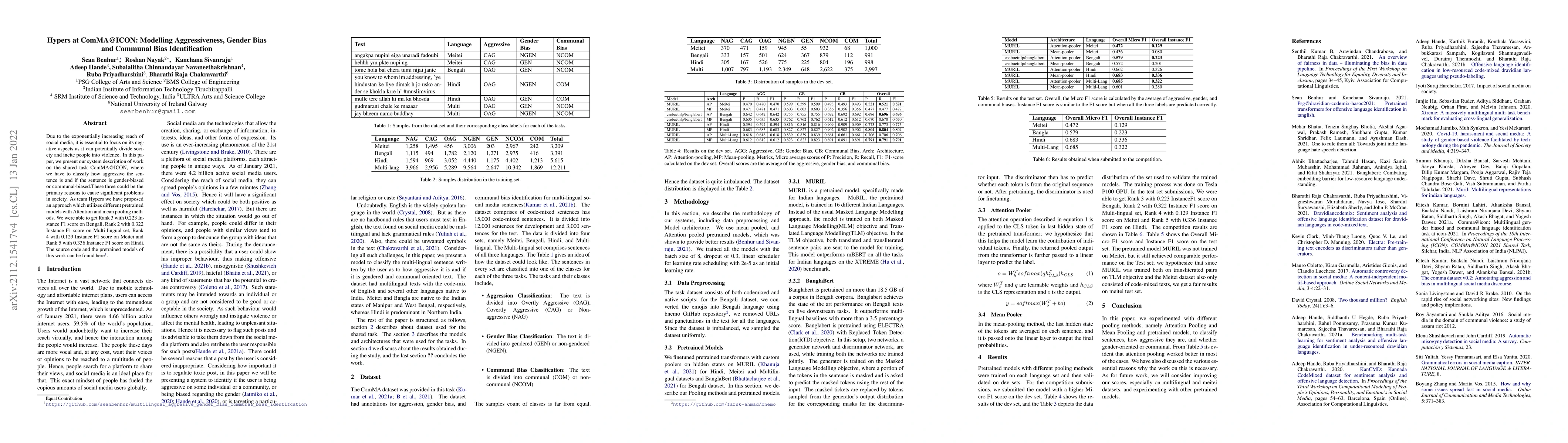 Thumbnail for Hypers at ComMA@ICON: Modelling Aggressiveness, Gender Bias and Communal
  Bias Identification