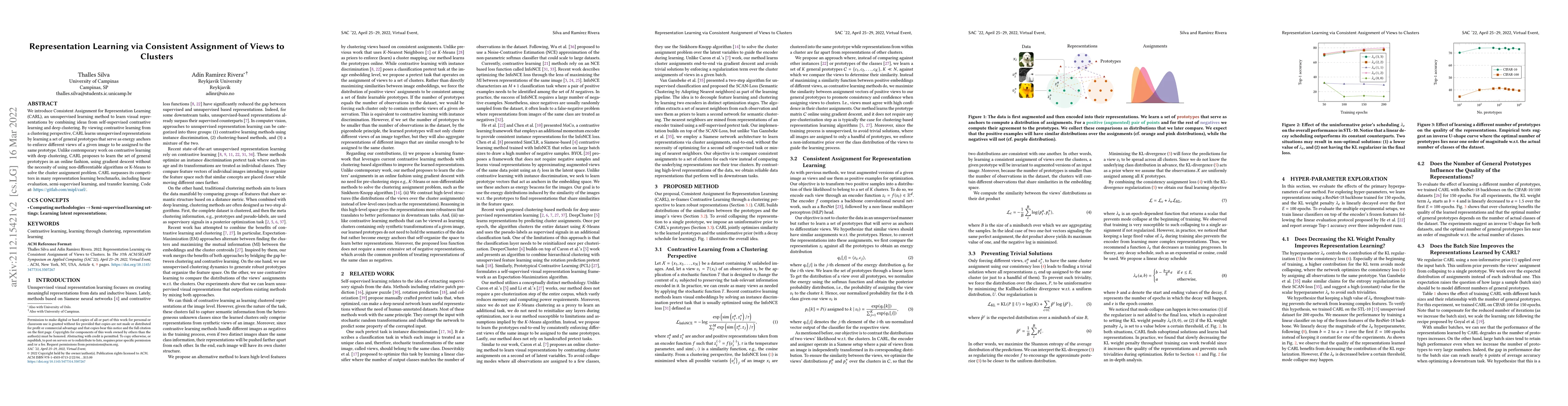 Thumbnail for Representation Learning via Consistent Assignment of Views to Clusters