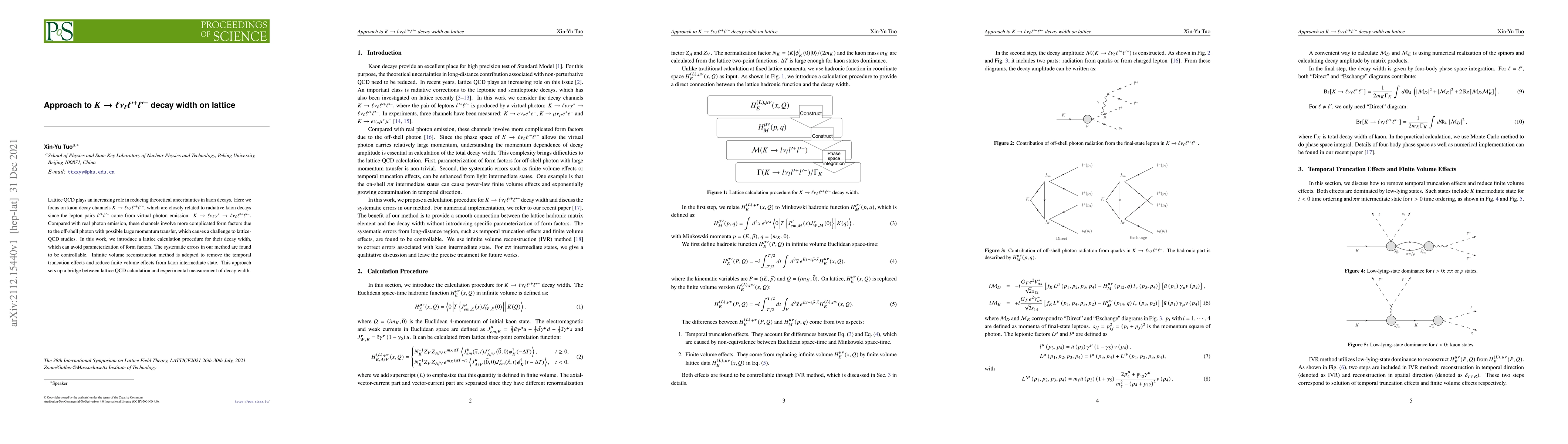 Thumbnail for Approach to $K\to \ell\nu_\ell \ell'^+ \ell'^-$ decay width on lattice