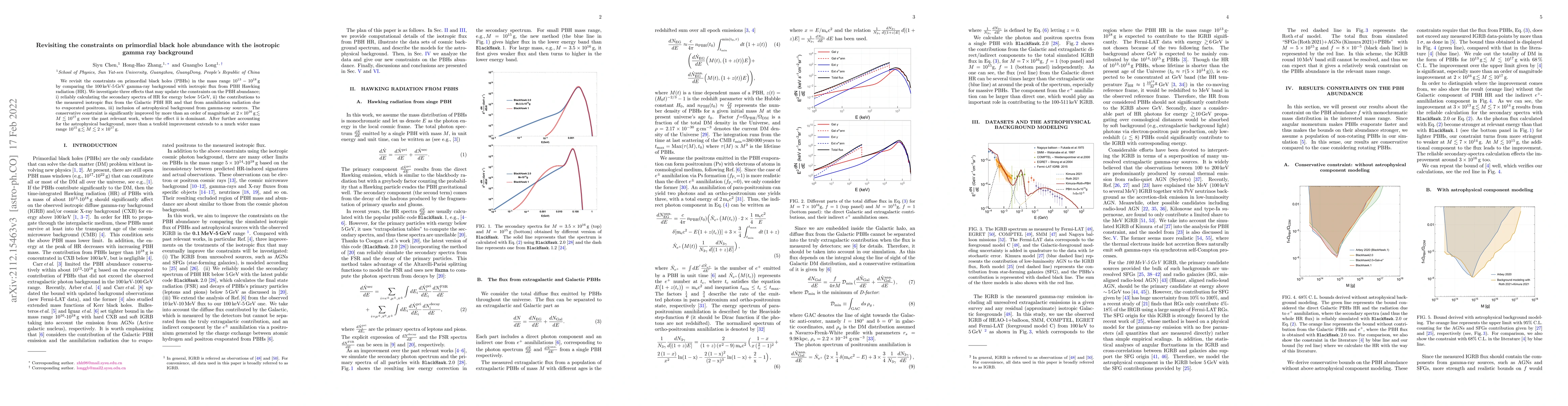 Thumbnail for Revisiting the constraints on primordial black hole abundance with the
  isotropic gamma ray background