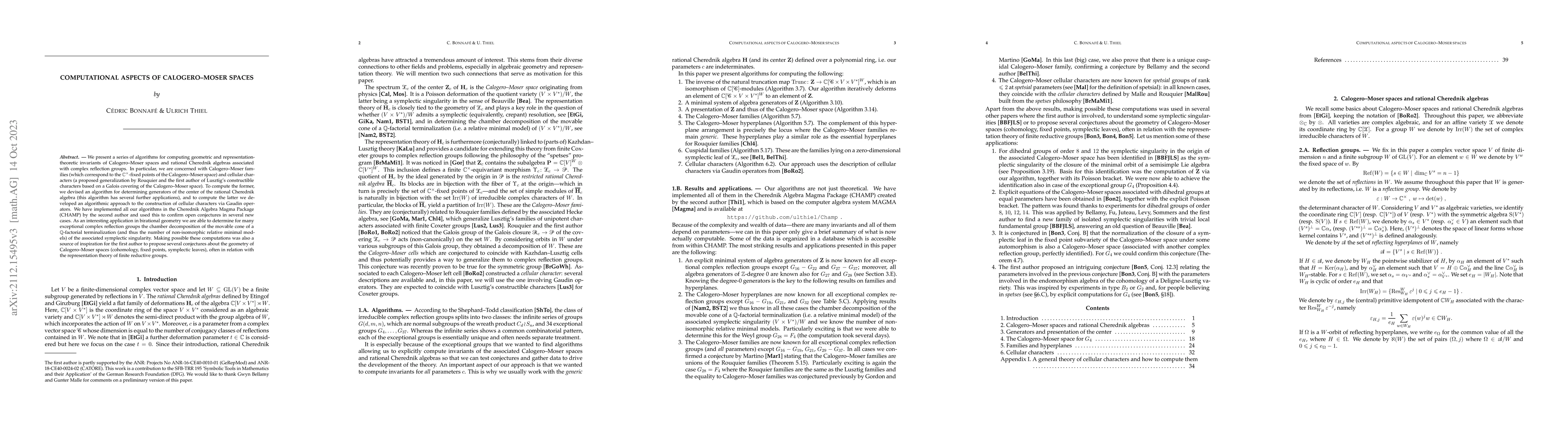 Thumbnail for Computational aspects of Calogero-Moser spaces