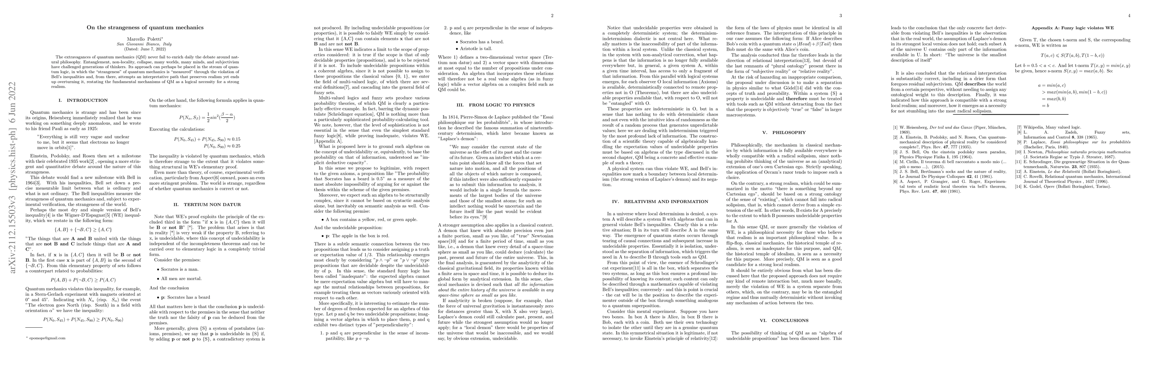 Thumbnail for On the strangeness of quantum mechanics
