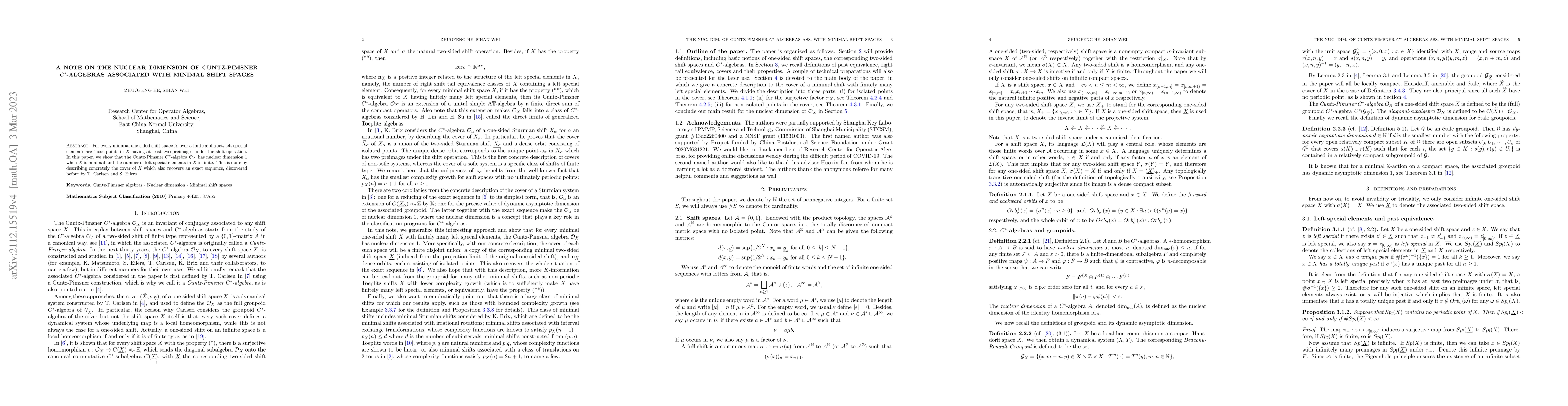 Thumbnail for A note on the nuclear dimension of Cuntz-Pimsner $C^*$-algebras
  associated with minimal shift spaces