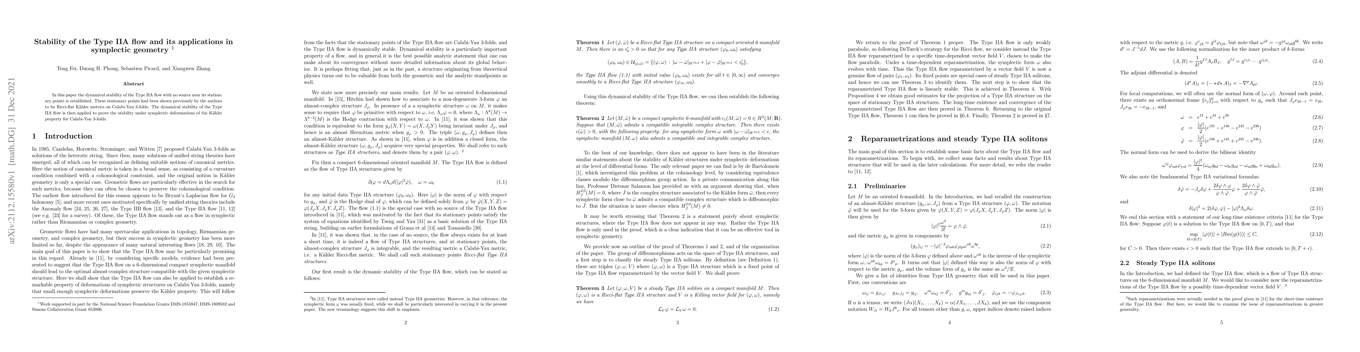 Thumbnail for Stability of the Type IIA flow and its applications in symplectic
  geometry