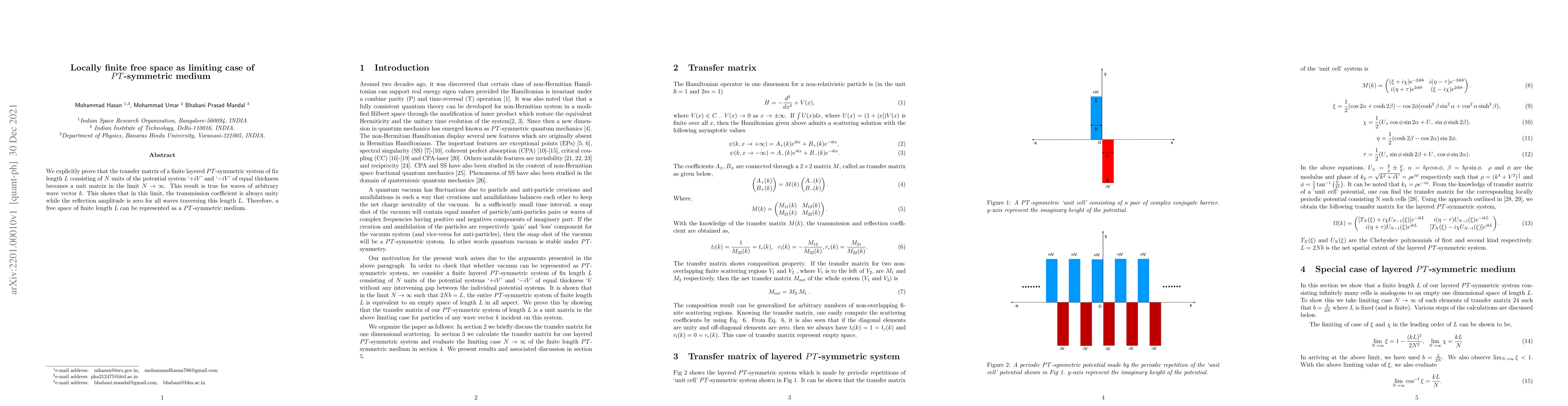 Thumbnail for Locally finite free space as limiting case of PT-symmetric medium