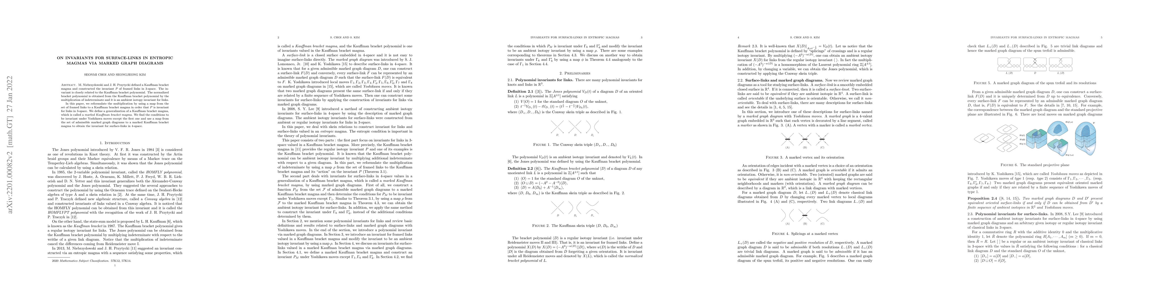 Thumbnail for On invariants for surface-links in entropic magmas via marked graph
  diagrams