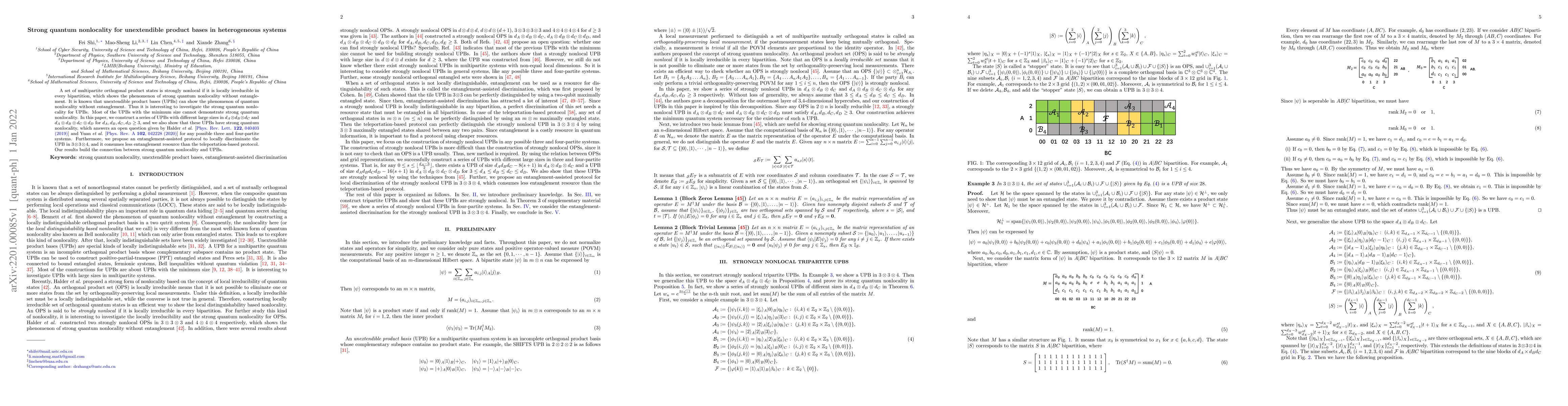 Thumbnail for Strong quantum nonlocality for unextendible product bases in
  heterogeneous systems