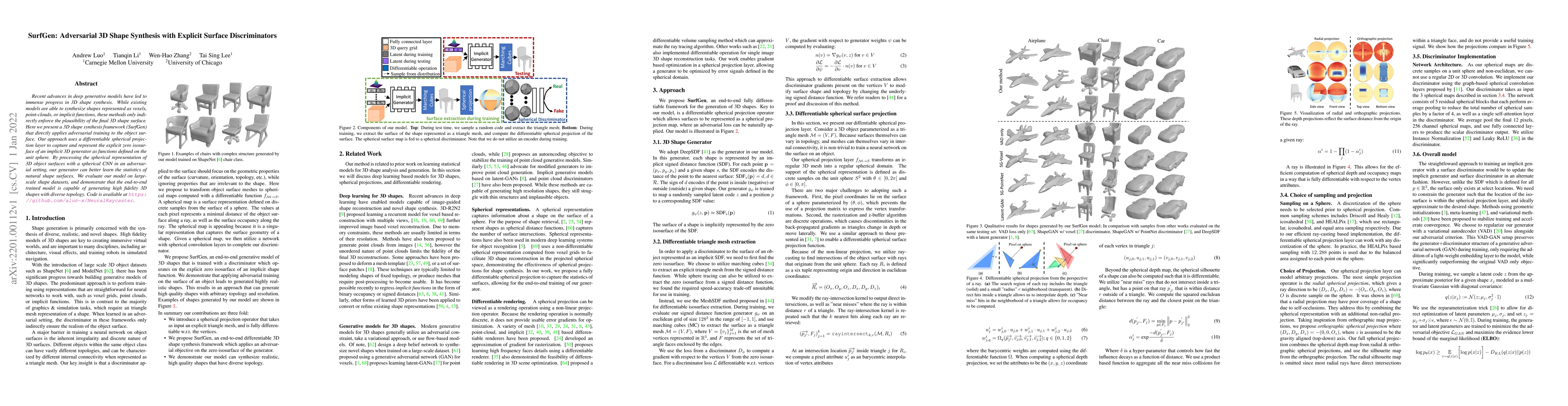 Thumbnail for SurfGen: Adversarial 3D Shape Synthesis with Explicit Surface
  Discriminators