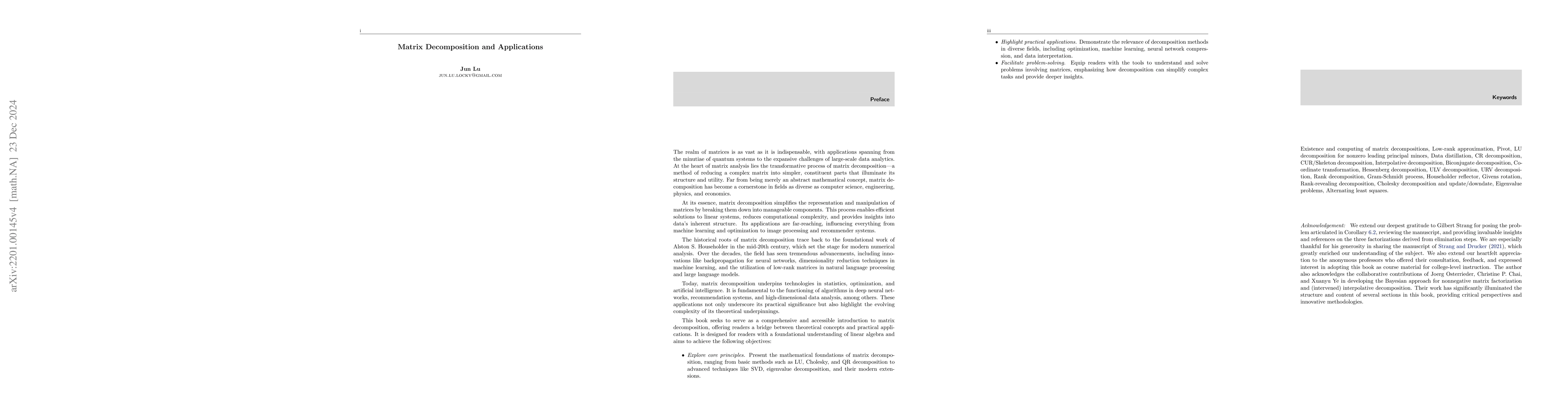 Thumbnail for Matrix Decomposition and Applications