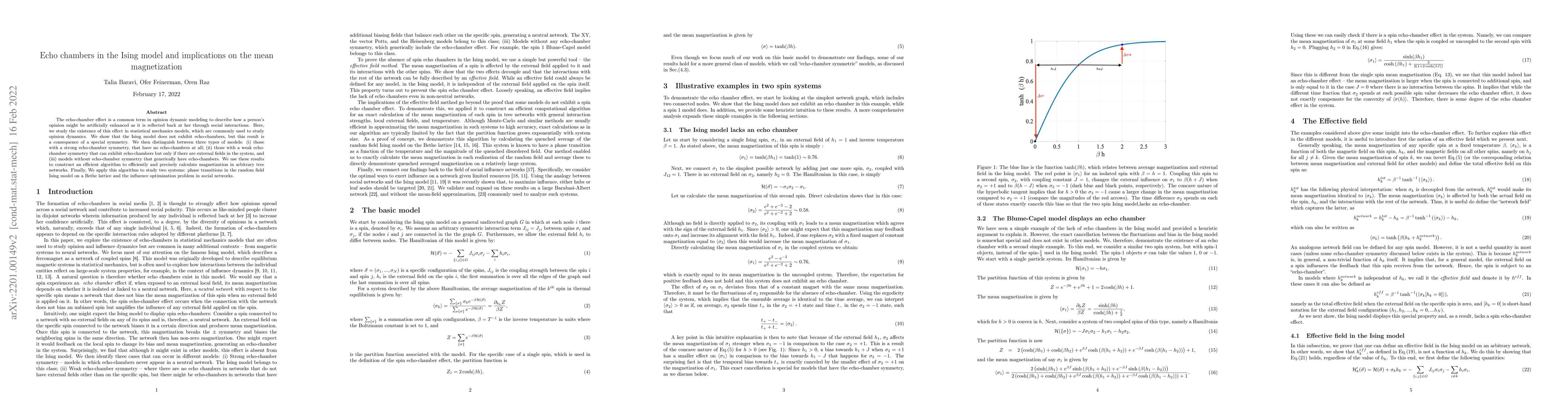 Thumbnail for Echo chambers in the Ising model and implications on the mean
  magnetization