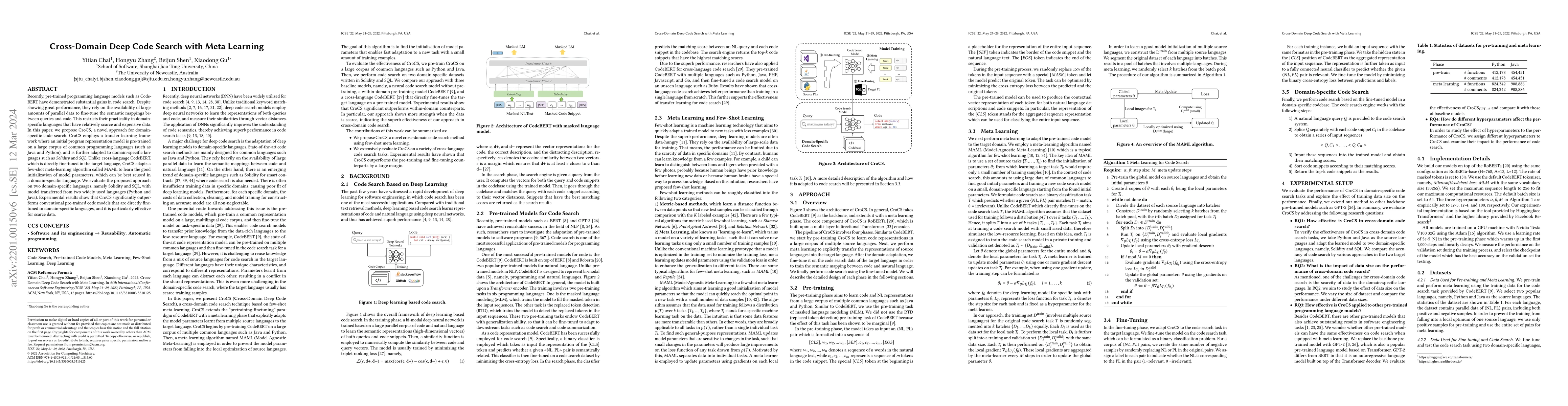Thumbnail for Cross-Domain Deep Code Search with Meta Learning