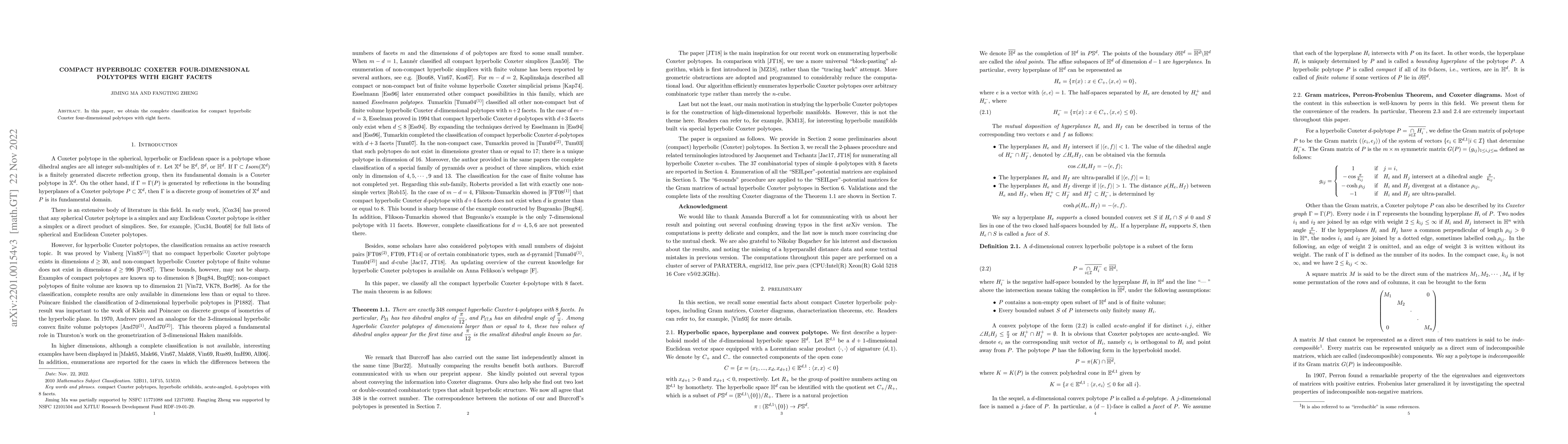 Thumbnail for Compact hyperbolic Coxeter four-polytopes with eight facets