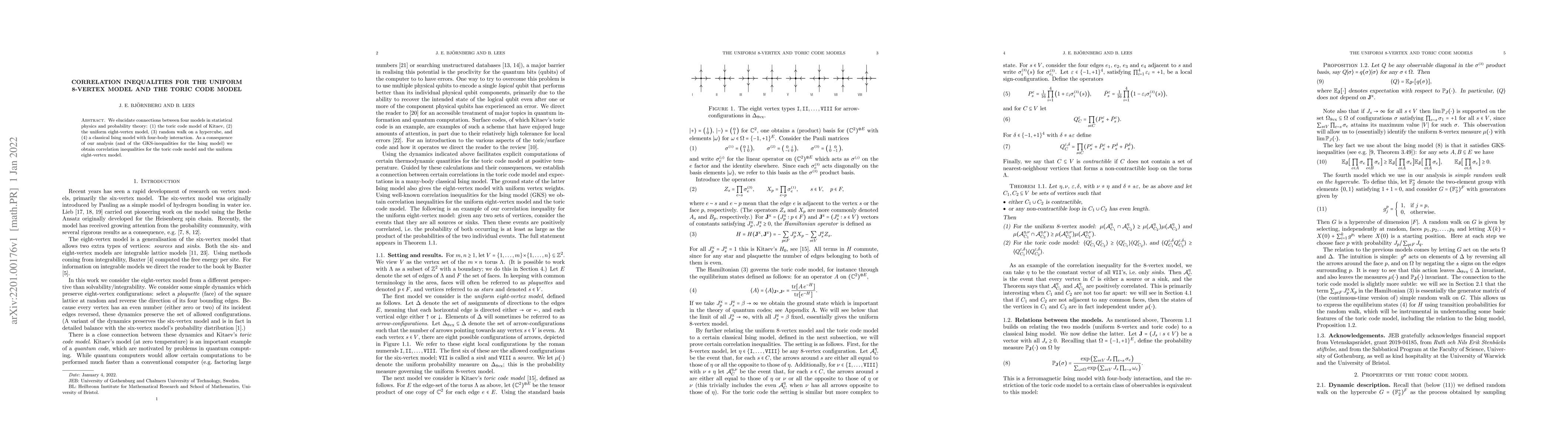 Thumbnail for Correlation inequalities for the uniform 8-vertex model and the toric
  code model