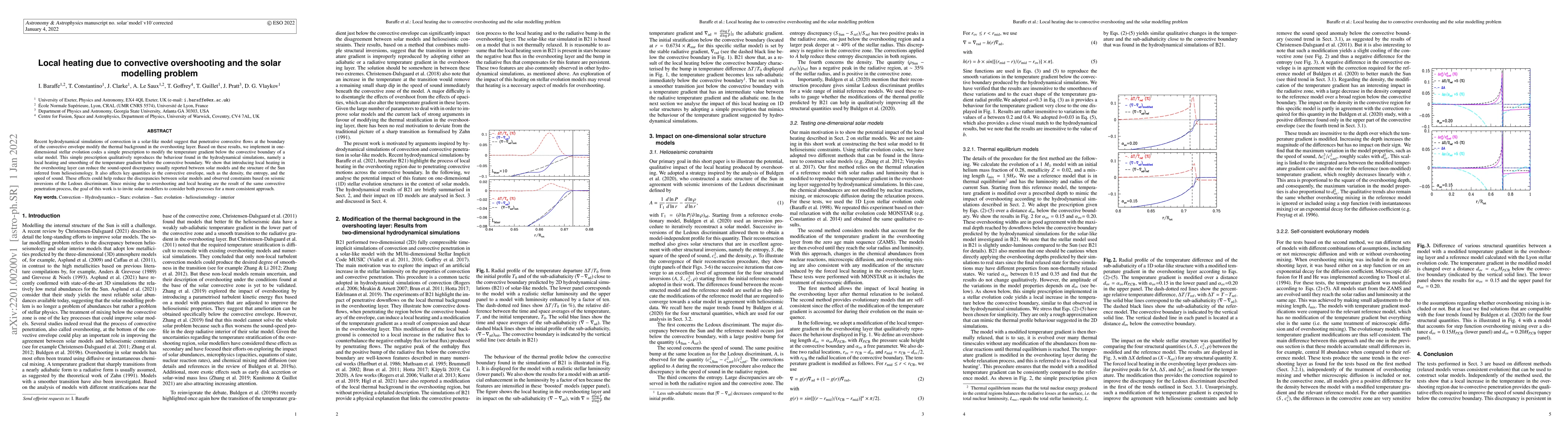 Thumbnail for Local heating due to convective overshooting and the solar modelling
  problem