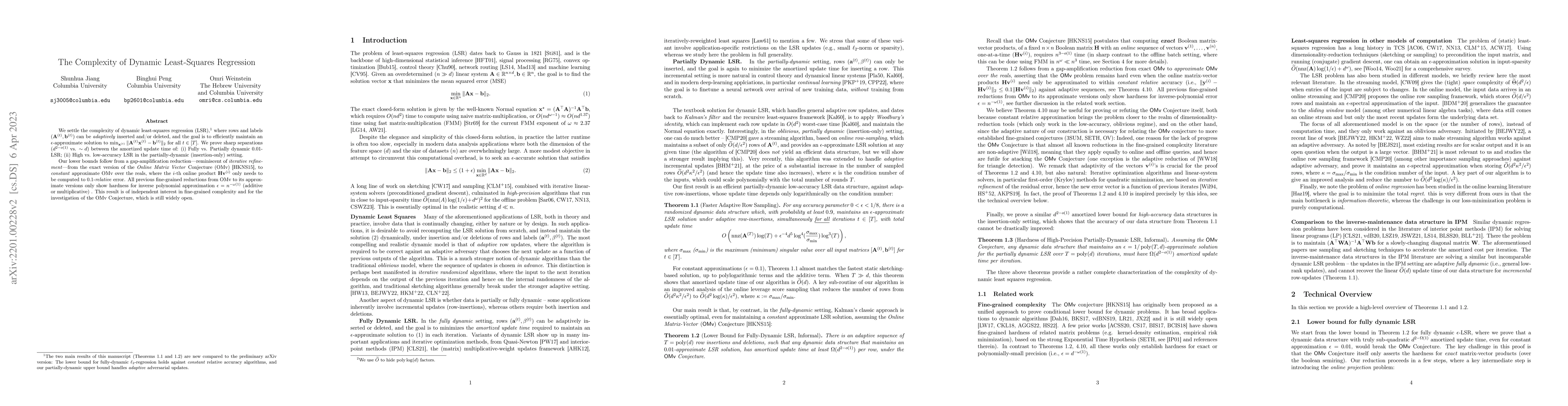 Thumbnail for The Complexity of Dynamic Least-Squares Regression