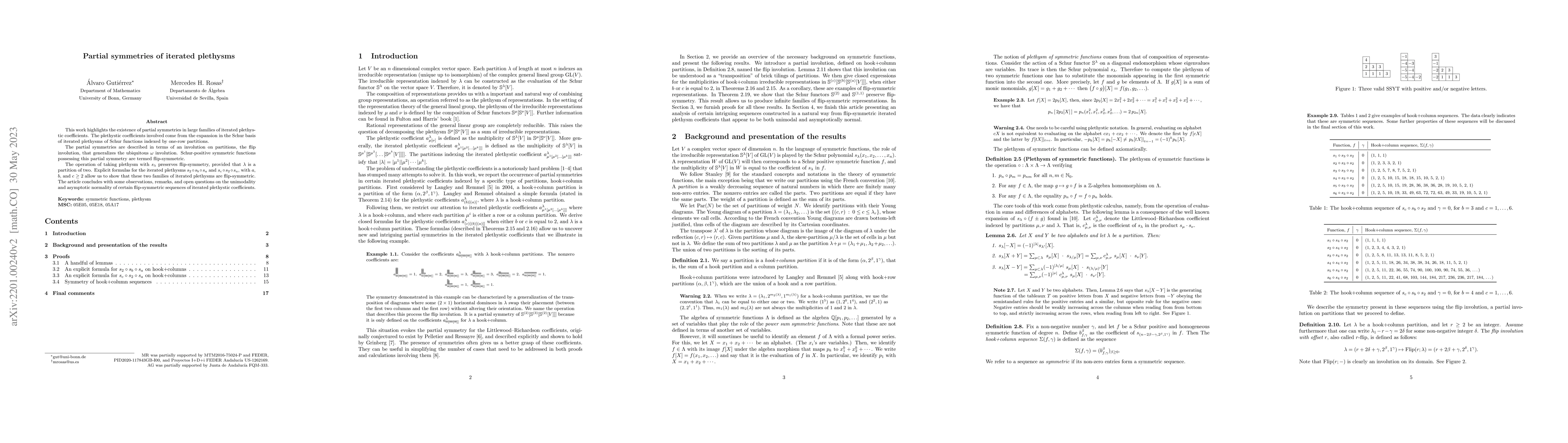 Thumbnail for Partial symmetries of iterated plethysms