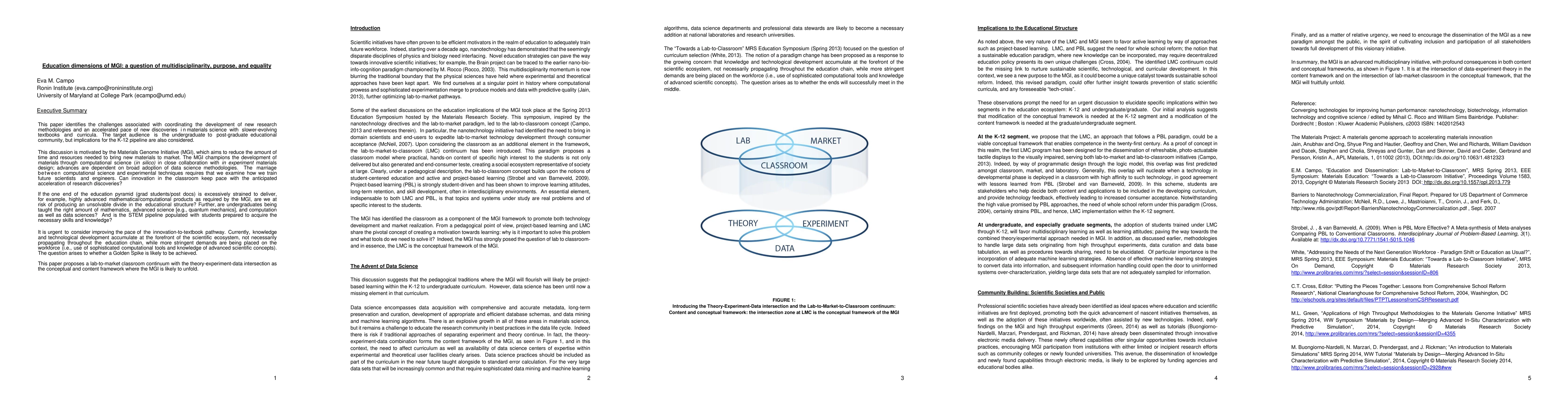 Thumbnail for Education dimensions of MGI: a question of multidisciplinarity, purpose,
  and equality