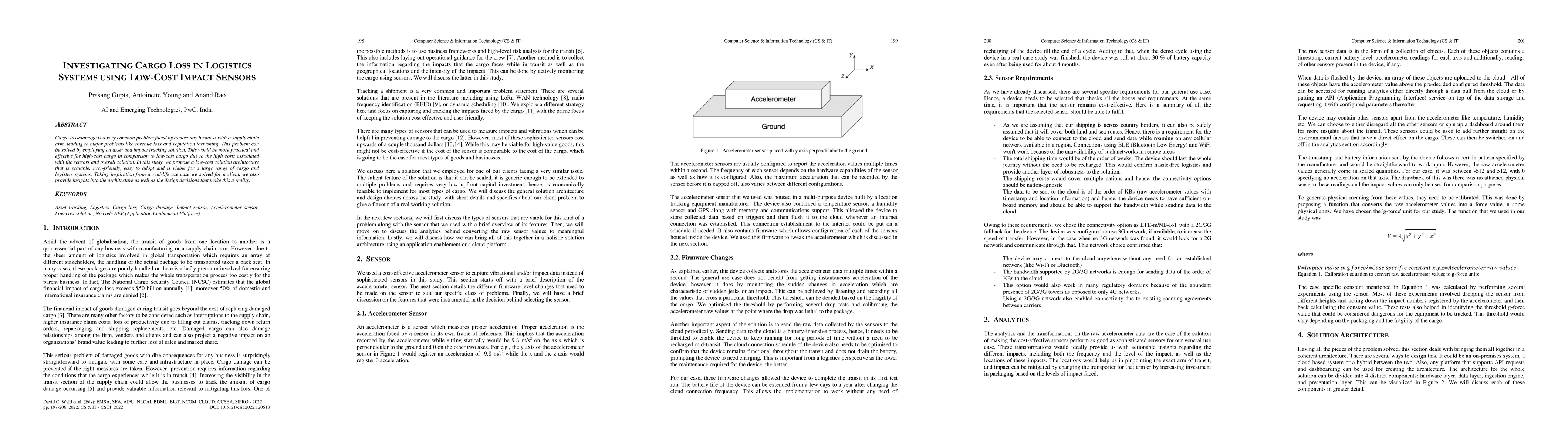 Thumbnail for Investigating Cargo Loss in Logistics Systems using Low-Cost Impact
  Sensors