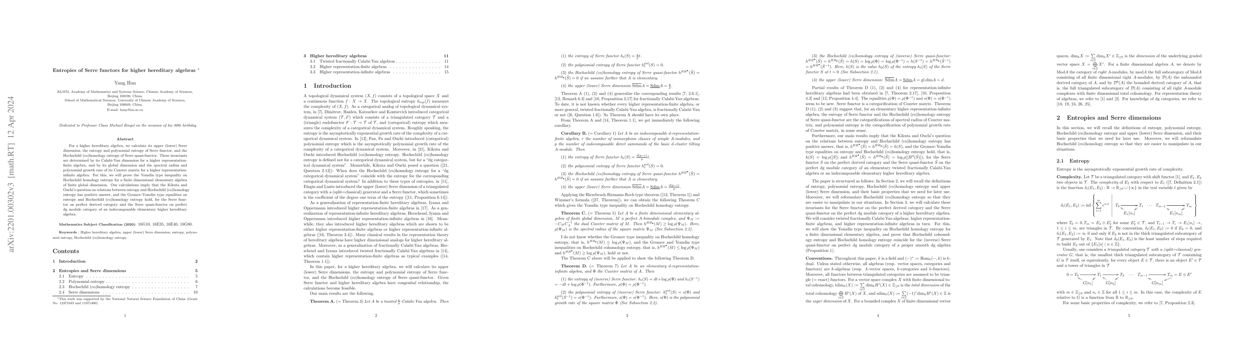 Thumbnail for Entropies of Serre functors for higher hereditary algebras