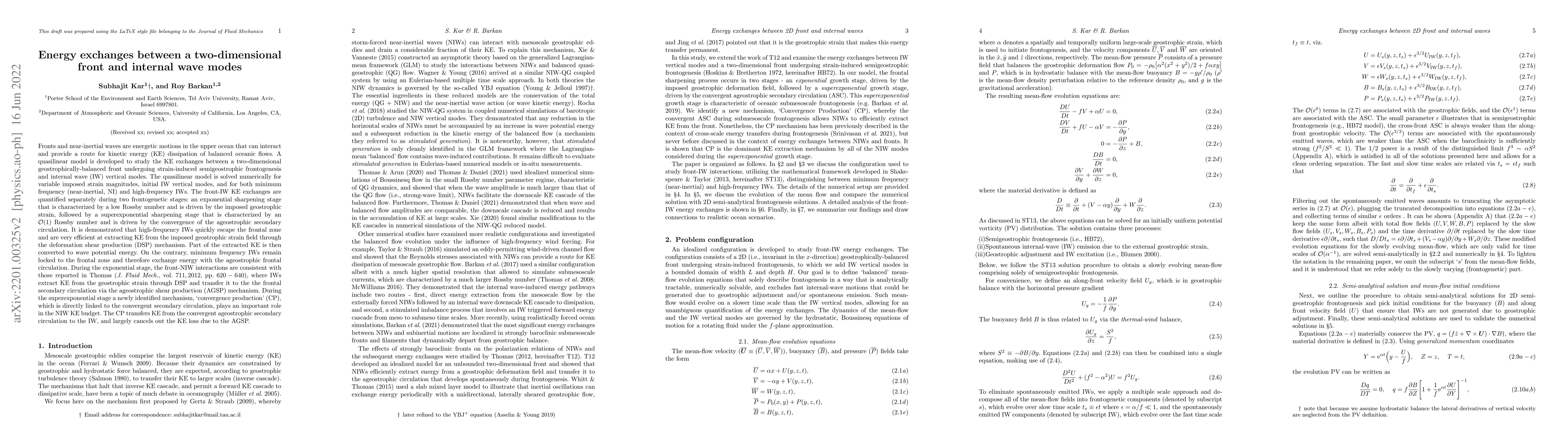 Thumbnail for Energy exchanges between a two-dimensional front and internal wave modes