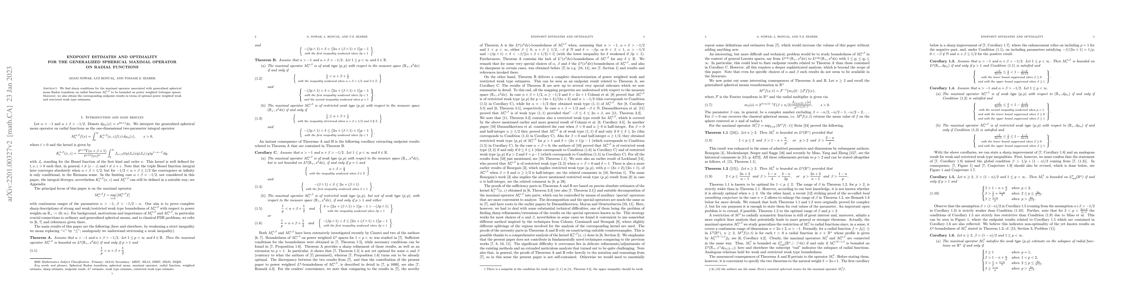 Thumbnail for Endpoint estimates and optimality for the generalized spherical maximal
  operator on radial functions
