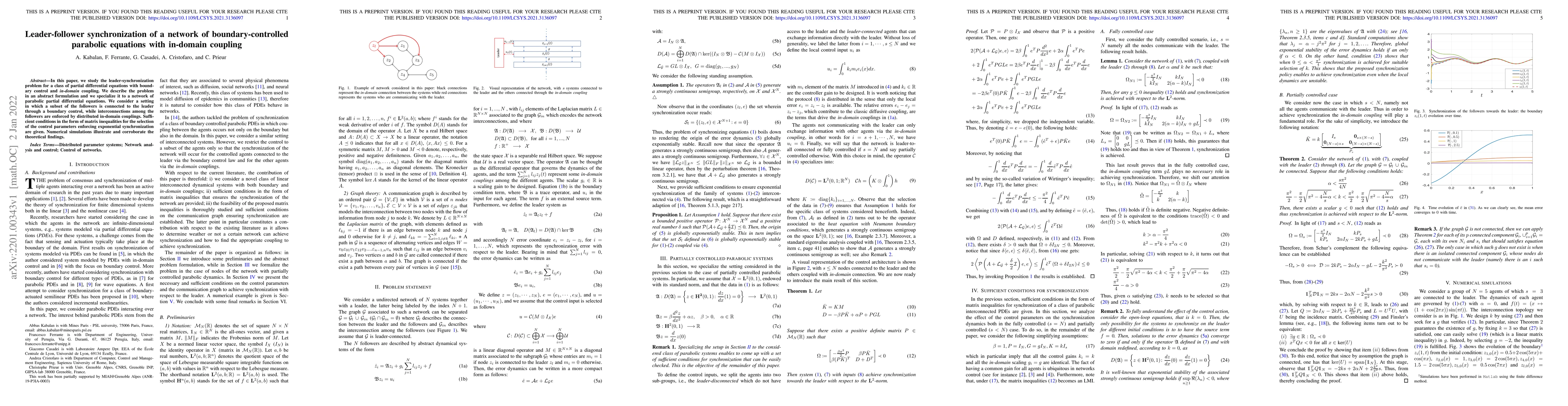 Thumbnail for Leader-Follower Synchronization of a Network of Boundary-Controlled
  Parabolic Equations With In-Domain Coupling