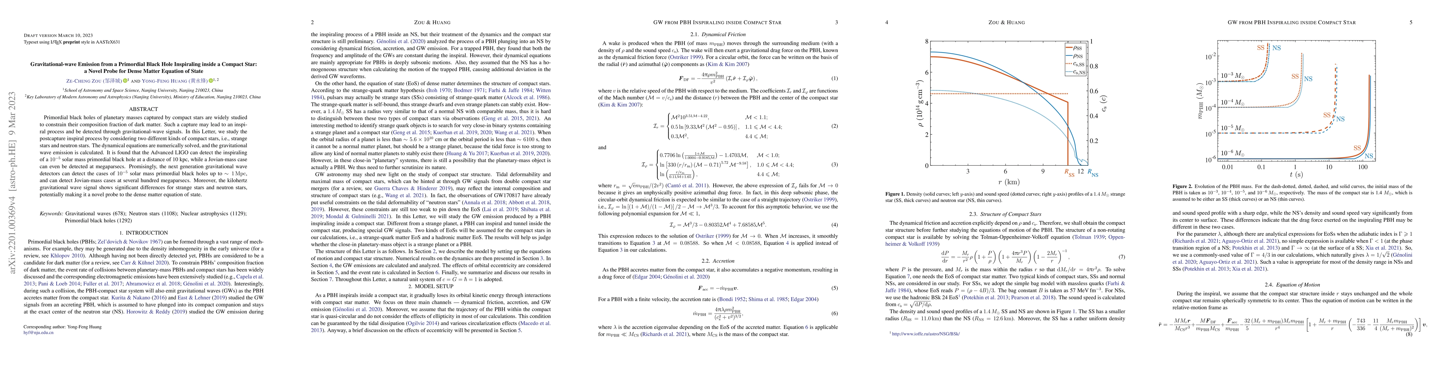 Thumbnail for Gravitational-wave Emission from a Primordial Black Hole Inspiraling
  inside a Compact Star: a Novel Probe for Dense Matter Equation of State
