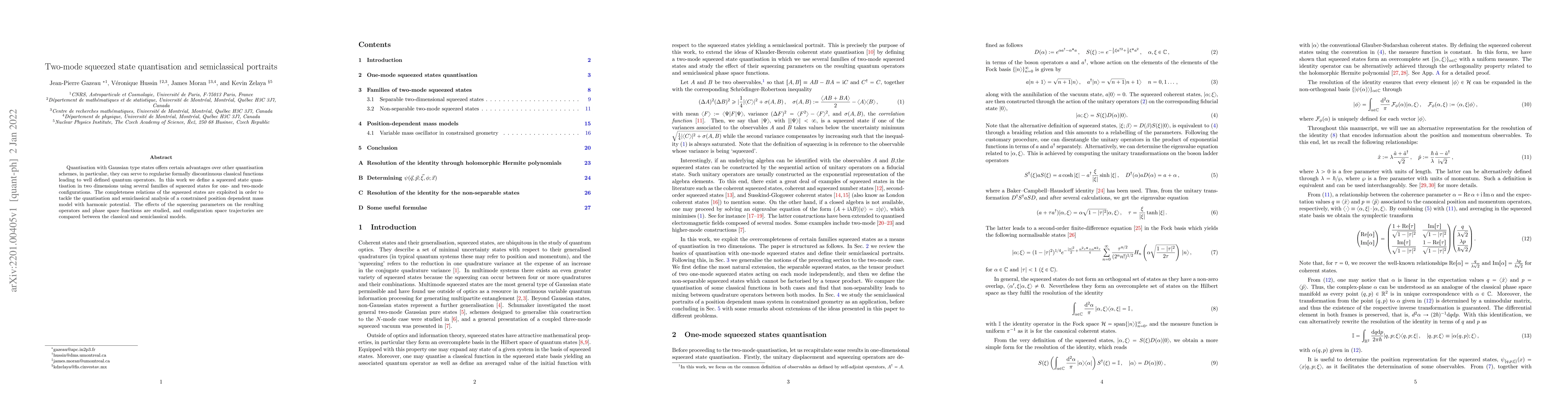Thumbnail for Two-mode squeezed state quantisation and semiclassical portraits