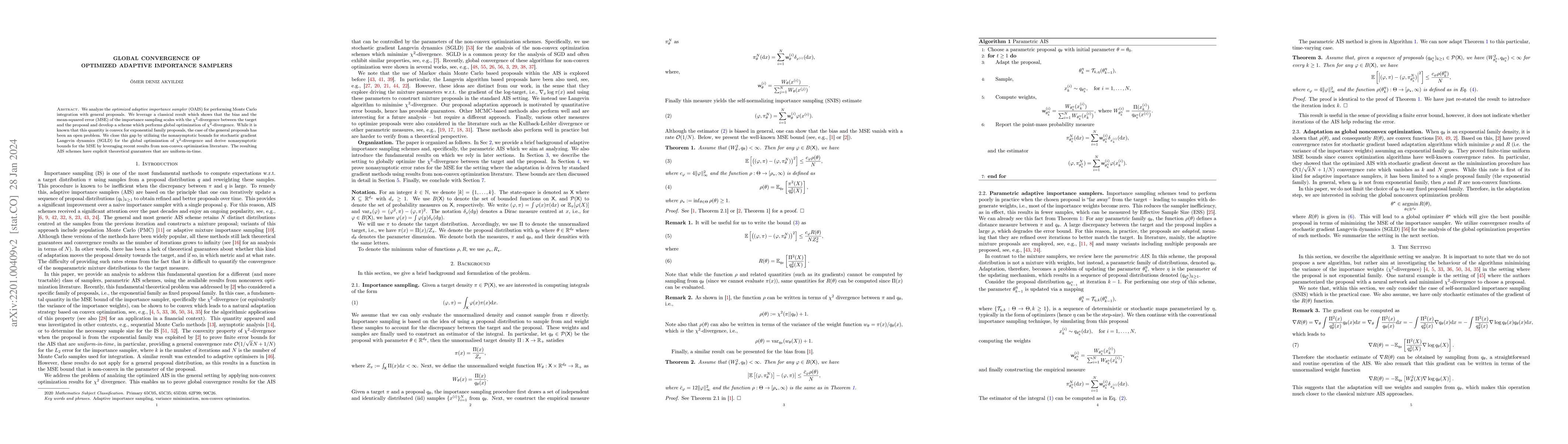 Thumbnail for Global convergence of optimized adaptive importance samplers