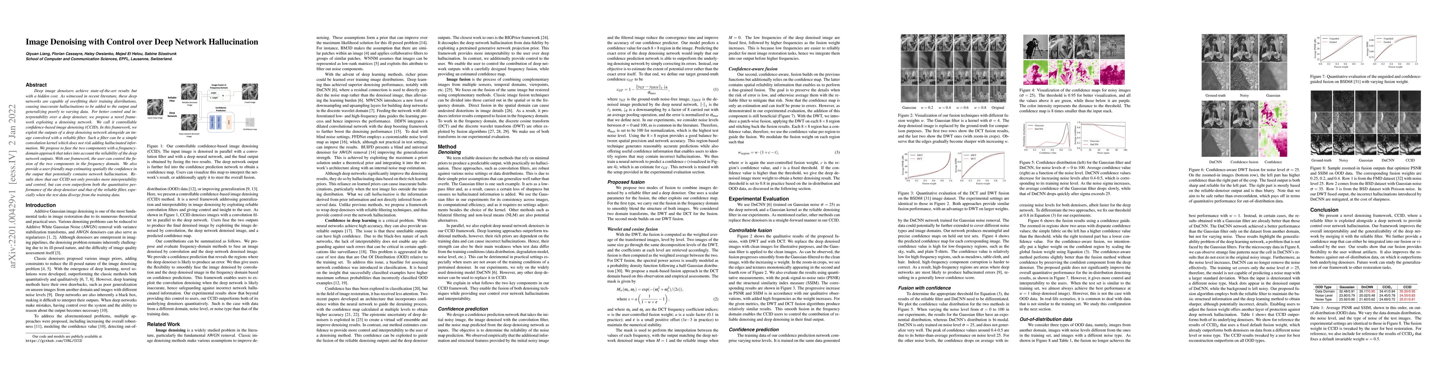 Thumbnail for Image Denoising with Control over Deep Network Hallucination