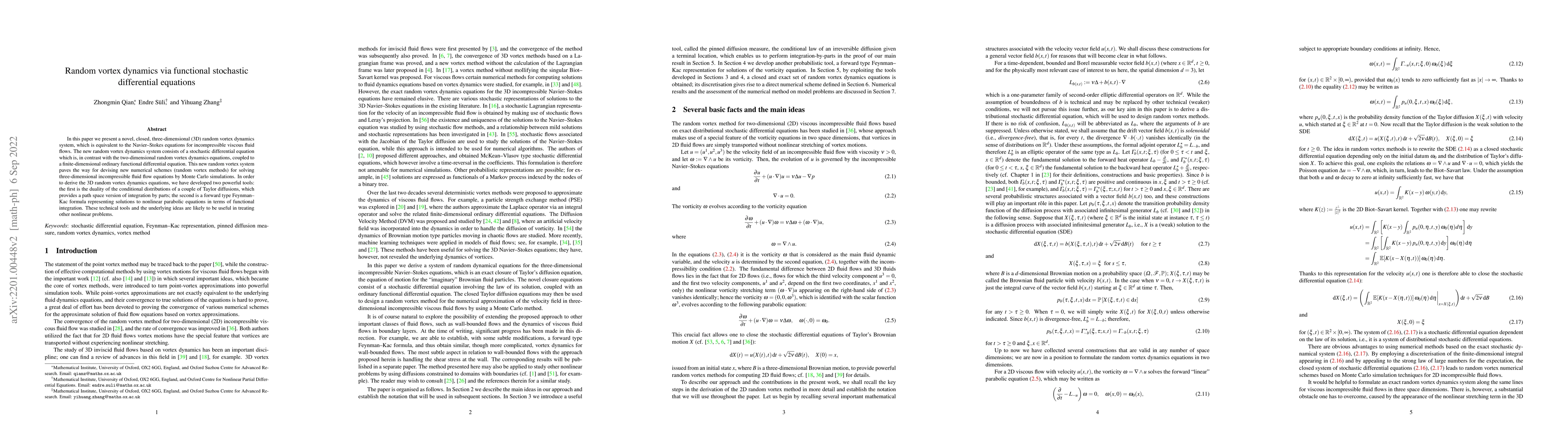 Thumbnail for Random vortex dynamics via functional stochastic differential equations
