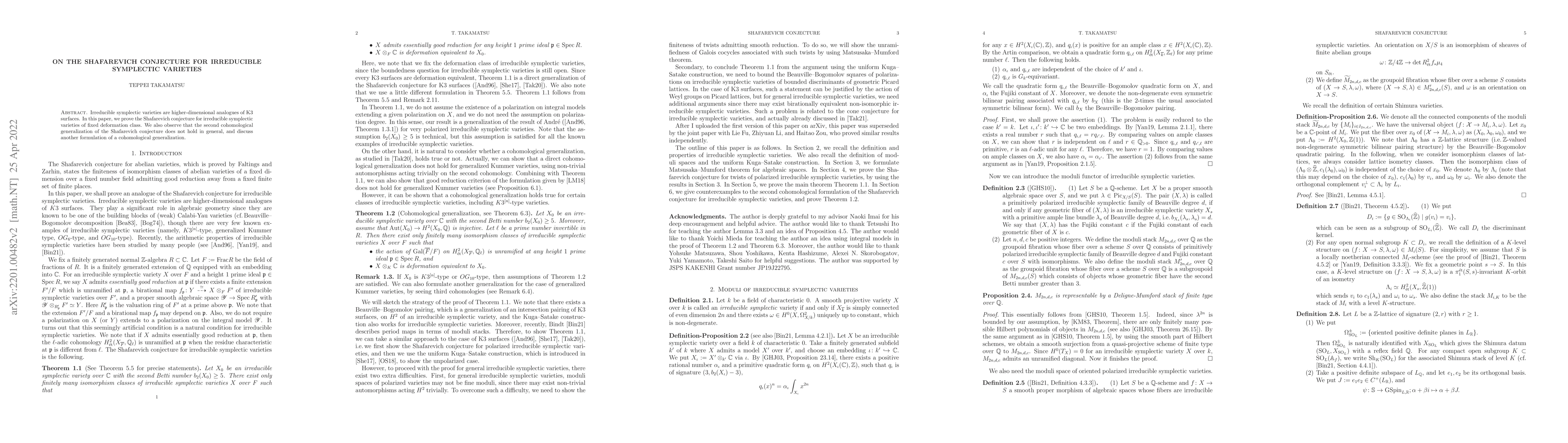 Thumbnail for On the Shafarevich conjecture for irreducible symplectic varieties